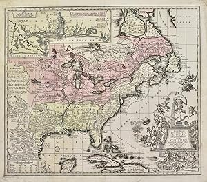 Accurata delineatio celeberrimae Regionis Ludovicianae vel Gallice Louisiane ol. Canadae et Flori...