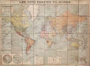 Les cinques parties du monde-PlanisphËre comprenant toutes les possessions coloniales chemins de ...