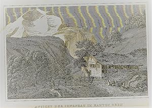 Ansicht der " Jungfrau " im Kanton Bern. Schweiz. Original Radierung. Stich, um 1830