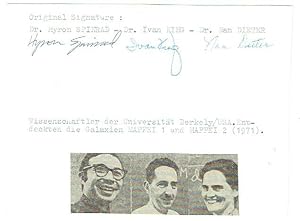 Bild des Verkufers fr Albumblatt mit den eigenh. Unterschriften von Spinrad, Ivan King und Nan Dieter. zum Verkauf von Kotte Autographs GmbH