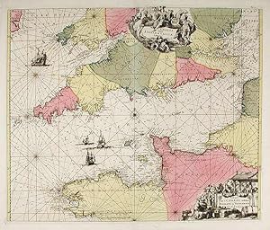 [English Channel] Canalis inter Angliæ et Galliæ Littora. Pasecaert van 't Canaal tusschen Engela...