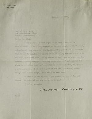 Seller image for 2 Typed Letters Signed ("Theodore Roosevelt") to Rev. Philip S. Bird for sale by James Cummins Bookseller, ABAA