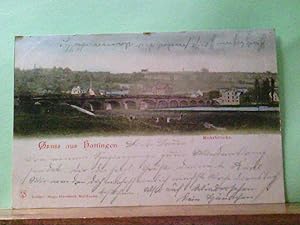 AK Hattingen, Gruss aus Hattingen, Ruhrbrücke, Panoramaansicht, 1899.