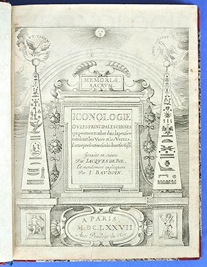 Seller image for Iconologie, ou Nouvelle explication de plusieurs images, emblemes, & autres Figures Hyerogliphiques des Vertus, des Vices, des Arts, des Sciences, des Causes naturelles, des Humeurs differentes, des Passions humaines, &c. Divise en deux parties. Tire des Recherches et des Figures de Cesar Ripa, moralises par J. Baudouin, de l'Academie Franoise. Nouvelle edition. for sale by Andarto B.