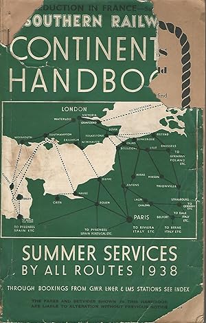 Image du vendeur pour Southern Railway Continental Handbook Summer Services 1938. mis en vente par Deeside Books