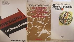 Imagen del vendedor de Marxismo y antimarxismo (Julin Besteiro) + Qu es ser agnstico? (E. Tierno Galvn) + La rebelin juvenil y el problema en la universidad (E. Tierno Galvn) [3 LIBROS] a la venta por Libros Dickens