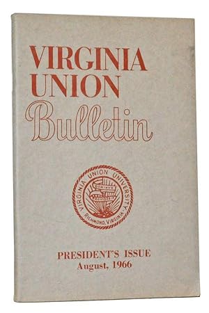 Seller image for Virginia Union Bulletin, Vol. LXVII, No. 1 (August, 1966) for sale by Cat's Cradle Books