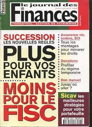 Image du vendeur pour LE JOURNAL DES FINANCES - JUIN - JUILLET 1996 mis en vente par Le-Livre