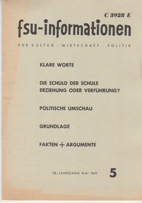 Bild des Verkufers fr fsu-Informationen fr Kultur, Wirtschaft, Politik. zum Verkauf von Buchversand Joachim Neumann