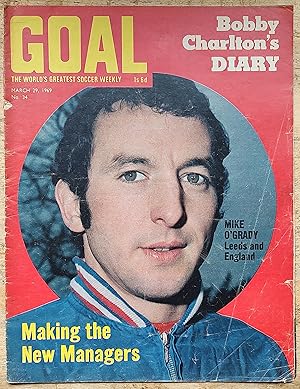 Bild des Verkufers fr Goal The World's Greatest Soccer Weekly March 29, 1969 zum Verkauf von Shore Books
