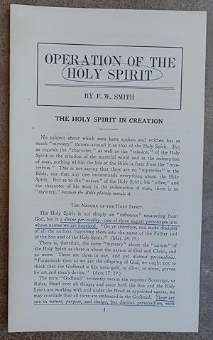 Imagen del vendedor de Operation of the Holy Spirit a la venta por Faith In Print