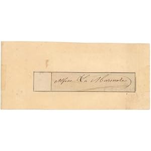 Card signed by Alfonso la Marmora