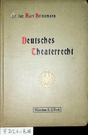 Bild des Verkufers fr Deutsches Theaterrecht. zum Verkauf von ANTIQUARIAT.WIEN Fine Books & Prints