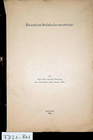 Seller image for Blausure-Molekularverstrker Karlsruhe, Techn. Hochsch., Diss., 1962 for sale by ANTIQUARIAT.WIEN Fine Books & Prints