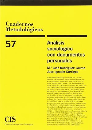Imagen del vendedor de Cuadernos metodol.57 analisis sociologico a la venta por Imosver
