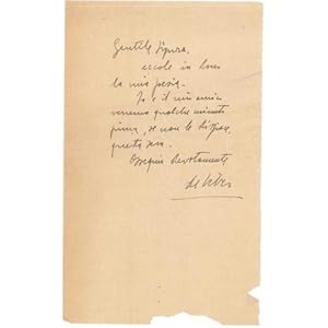 Letter from Libero De Libero to Countess Pecci Blunt