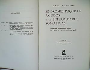 Bild des Verkufers fr Sndromes psquicos agudos en las enfermedades somticas. Modernas orientaciones sobre los "tipos de reaccin exgena aguda". Prlogo del Dr. Antonio Linares Maza. zum Verkauf von Librera y Editorial Renacimiento, S.A.