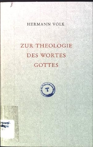 Bild des Verkufers fr Zur Theologie des Wortes Gottes zum Verkauf von books4less (Versandantiquariat Petra Gros GmbH & Co. KG)