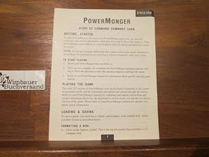 [Anleitung / Benutzerhandbuch:] PowerMonger Atari ST Command Summary Card (English)