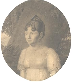 [Ritratto di giovane donna in acconciatura e vestito "Impero"].