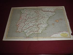 Spain and Portugal. Mapa coloreado