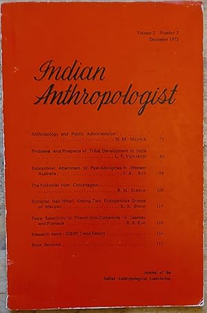 Imagen del vendedor de Indian Anthropologist December 1972 Volume 2 Number 2 a la venta por Shore Books