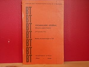 Vocabulaire général, Glossaire anglais-français, 3e fascicule: H-L, Bulletin de terminologie no 147