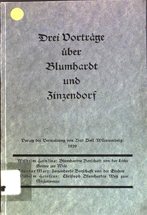 Imagen del vendedor de Drei Vortrge ber Blumhardt und Zinzendorf a la venta por books4less (Versandantiquariat Petra Gros GmbH & Co. KG)