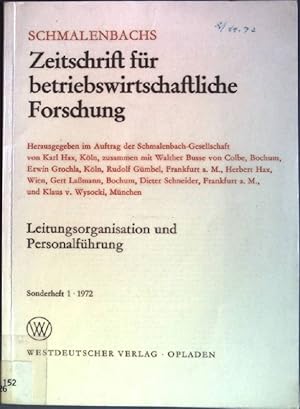 Image du vendeur pour Leitungsorganisation und Personalfhrung. Schmalenbachs Zeitschrift fr betriebswirtschaftliche Forschung ; Sonderheft 1 mis en vente par books4less (Versandantiquariat Petra Gros GmbH & Co. KG)