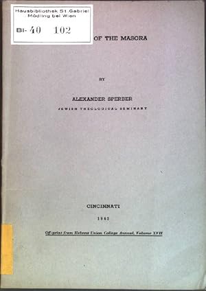 Bild des Verkufers fr Problems of the Masora Off-print form: Hebrew Union College Annual, Vol. XVII zum Verkauf von books4less (Versandantiquariat Petra Gros GmbH & Co. KG)