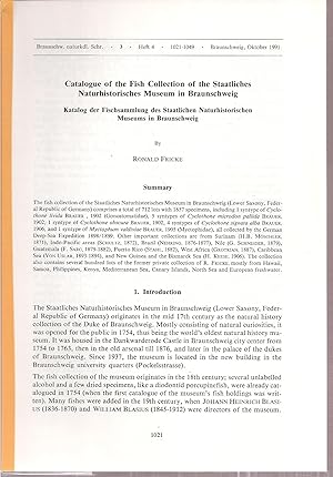 Bild des Verkufers fr Catalogue of the Fish Collection of the Staatliches Naturhistorisches zum Verkauf von Clivia Mueller