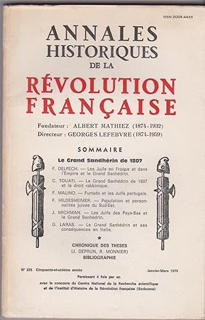 Le grand Sanhedrin de 1807. Annales historiques de la Révolution française N° 235