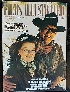 Imagen del vendedor de Films Illustrated November 1975 (John Wayne and Katharine Hepburn on cover) Vol.5 No.51 a la venta por Shore Books