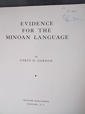 Evidence for the Minoan Language