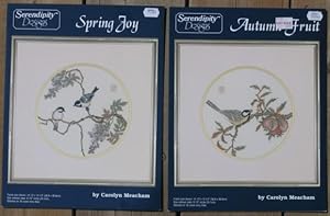 Serendipity Designs: Spring Joy; (with) Autumn Fruit; -(2 illustrated cross stitch guides)