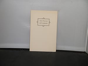 To F.W. G. at LXXVII (Frederick W Goudy), Typophile Monograph 11, 1942