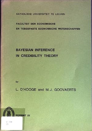 Image du vendeur pour Bayesian Inference in Credibility Theory Reprint 21 mis en vente par books4less (Versandantiquariat Petra Gros GmbH & Co. KG)