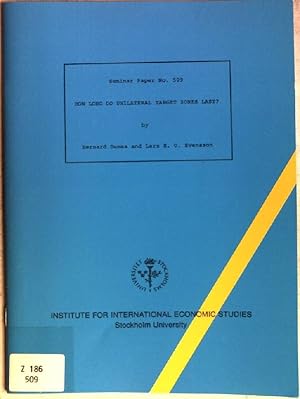 Bild des Verk�ufers f�r How long do Unilaterial Target Zones Last? Seminar Paper No. 509 zum Verkauf von books4less (Versandantiquariat Petra Gros GmbH & Co. KG)