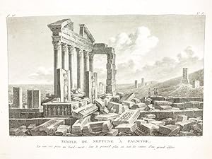 Imagen del vendedor de Temple de Neptune  Palmyra. La vue est prise au nord-ouest. Sur le premier plan on voit les Ruines d'un Grand Edifice a la venta por Librairie du Cardinal