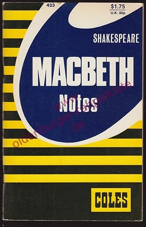 Bild des Verkufers fr Shakespeare Macbeth Notes zum Verkauf von Oldenburger Rappelkiste
