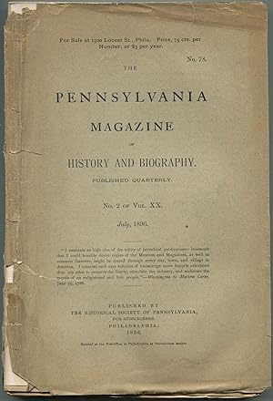 Seller image for The Pennsylvania Magazine of History and Biography: Vol. XX, 1896, No. 2: The Military Hospitals at Bethlehem and Lititz During the Revolution [July, 1896, No. 78] for sale by Between the Covers-Rare Books, Inc. ABAA