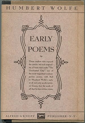 Image du vendeur pour Early Poems mis en vente par Between the Covers-Rare Books, Inc. ABAA