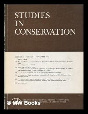 Imagen del vendedor de Studies in conservation : the journal of the International Institute for the Conservation of Historic and Artistic Works; Volume 20, Number 4, November 1975 a la venta por MW Books