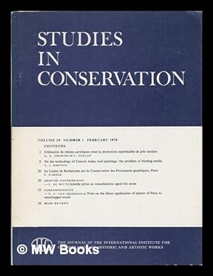 Imagen del vendedor de Studies in conservation : the journal of the International Institute for the Conservation of Historic and Artistic Works; Volume 20, Number 1, February 1975 a la venta por MW Books