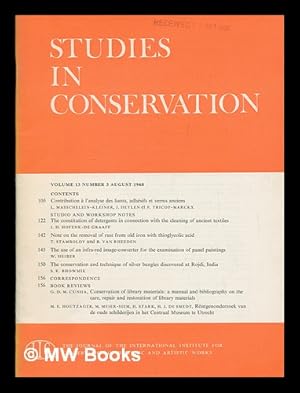 Imagen del vendedor de Studies in conservation : the journal of the International Institute for the Conservation of Historic and Artistic Works; Volume 13, Number 3, August 1968 a la venta por MW Books