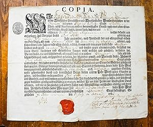 Bild des Verk�ufers f�r Urkunde f�r einen Perr�ckenmachergesellen. zum Verkauf von Antiquariat Thomas Rezek