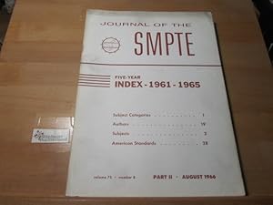 Journal of the SMPTE Volume 75, number 8, August 1966 Part II Five-Year Index 1961-1965