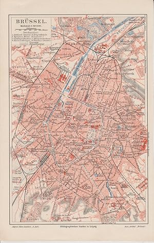 Orig. kolorierter Holzstich - Belgien - Brüssel.