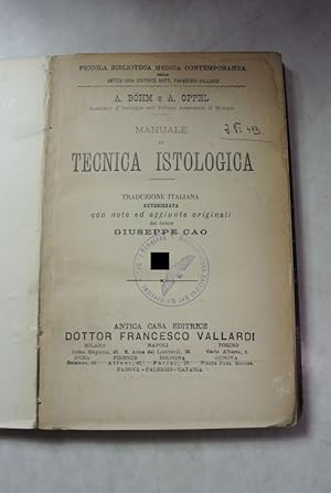 Bild des Verkufers fr Manuale di Tecnica Istologica. zum Verkauf von Antiquariat Bookfarm