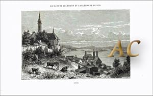 Budapest Stadtteil Buda Ungarn Original Holzstich Engraving